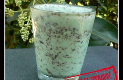 Glace à la menthe aux copeaux de chocolat.