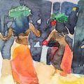Sketching du 3 octobre : les danseuses polynésiennes