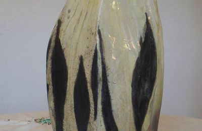Vase, Raku, hauteur: 39 cm