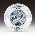  A Chinese porcelain soup plate, Ming dynasty, late 14th-early 15th century