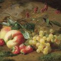 Henri Robbe (Belgique, 1807 - 1899). Nature morte aux fruits