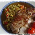 TRANCHE DE GIGOT D'AGNEAU ET FLAGEOLLETS VERTS