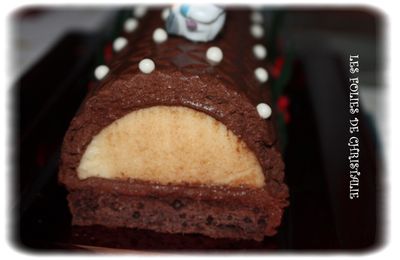 Bûche au chocolat et coeur crème brûlée (Thermomix)