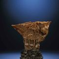 A finely carved 'Pavilion' rhinoceros horn libation cup, Ming dynasty, early 17th century 