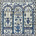 Panneau composé de neuf carreaux de revêtement, Syrie, Damas, art ottoman, seconde moitié du XVIIème siècle