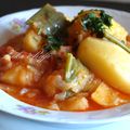 PLAT DE POMMES DE TERRE - OIGNONS ET TOMATES( BATATA BSSAL W TOMATICH)