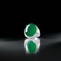 Magnificent jadeite, mother-of-pearl and diamond ring