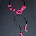 mes créations fimo...collier cerise serrure+clé