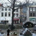Leiden ville natale de Rembrandt par temps gris