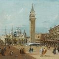 Giacomo Guardi (Venise 1764-1835). « Le pont du Rialto » & « La place Saint-Marc ».