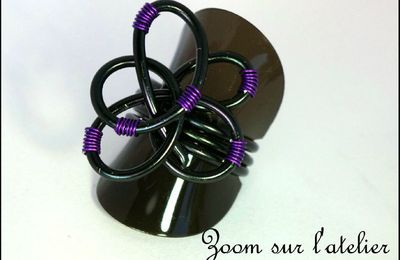 Bague noir mauve