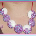 Collier perles swirl en fimo