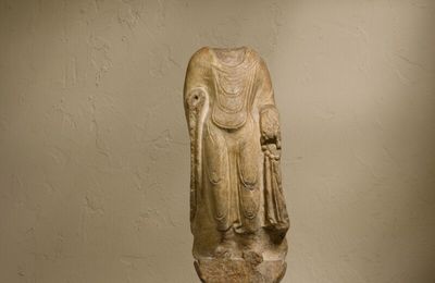 A marble torso of Bodhisattva, Sui-Tang dynasty (589-907)