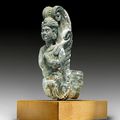 A green schist Devata console, Gandhara, Swat Valley, 2th-3rd century