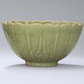 A rare early Ming Longquan celadon barbed-rim bowl, Ming dynasty, 15th century