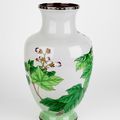 Kawade Shibataro . A moriage enamel vase. Circa 1900. Signed Kawade within the Ando seal