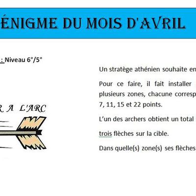 L'énigme du mois... d'avril