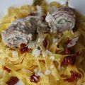 Saltimbocca con salsa alla crema e tagliatelle - Saltimbocca sauce à la crème et tagliatelles 