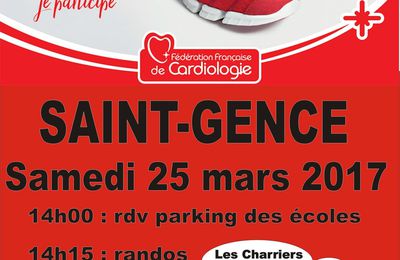 Parcours du coeur à Saint-Gence, samedi 25 mars !