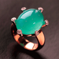 Jessica Foo. Opal ring with diamonds