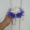 bouquet de demoiselle d'honneur - bouquet baguette violet parme et blanc