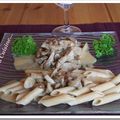 Emincé de veau aux champignons, sauce madère crémée