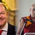 Olaf Scholz, le prochain chancelier allemand, est félicité par le président du Parlement Tibétain, Khenpo Sonam Tenphel.