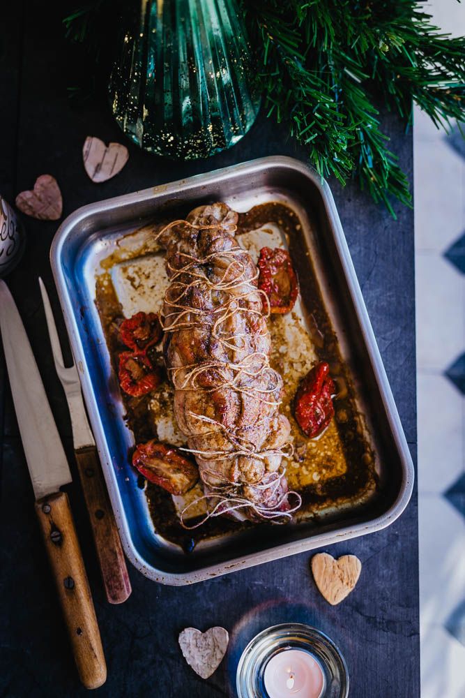 filet mignon farci, noel, champignons et tomates confites, porc, recette facile, repas de noel, plat principal