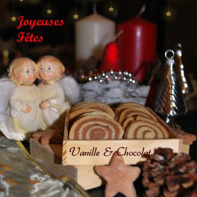 Sablés bicolores au chocolat et à la vanille ... suite des cadeaux gourmands
