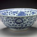 Large Bowl (Wan) with Lotuses and Floral Scrolls, middle Ming dynasty, about 1450-1550