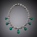 Diamond and emerald necklace by Theodore B. Starr, Circa 1910