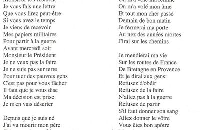 Lecture d'un texte - LE DÉSERTEUR - Lu par LIDE