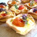 Tartelettes aux tomates cerises, chèvre et herbes de la garrigue