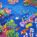 Peinture fleurs sous marine