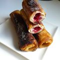 Pain perdue roulée aux framboises {french toast roll ups}