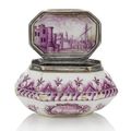 A very rare Vincennes silver-mounted octagonal snuff-box, circa 1745-50