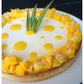 Tarte façon panna cotta au lait de coco & compotée mangue-ananas