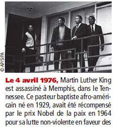 4 avril 1968 - Martin Luther King est assassiné