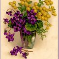 Cartes postales anciennes avec des violettes