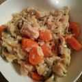 Risotto de porc aux carottes et champignons