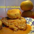 Côte de veau , pommes et sauce normande 