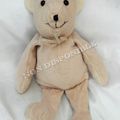 Doudou Peluche Ours Beige Eponge Corde Anna Club Plush