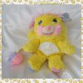 Doudou Peluche Popples Potato Chips Jaune Et Rose Vintage 1986 Mattel