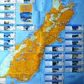 CARTE DE L'ILE DU SUD DE LA NZ