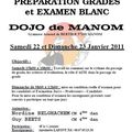 Préparation Grades et examen blanc au dojo de MANOM les 22 et 23 janvier 2011