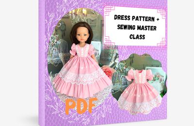 Paola Reina doll dress patterns + sewing master class fits 13" Paola Reina dolls clothes DIY PDF file