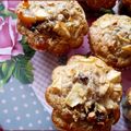 Muffins aux pommes, raisins secs et pépites de chocolat