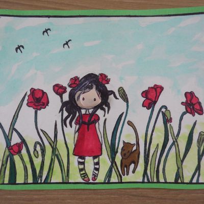 Cartes postales faites mains - Fleurs