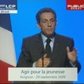 Discours de Nicolas Sarkozy sur le thème de la jeunesse à Avignon