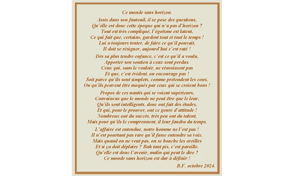 Ce monde sans horizon